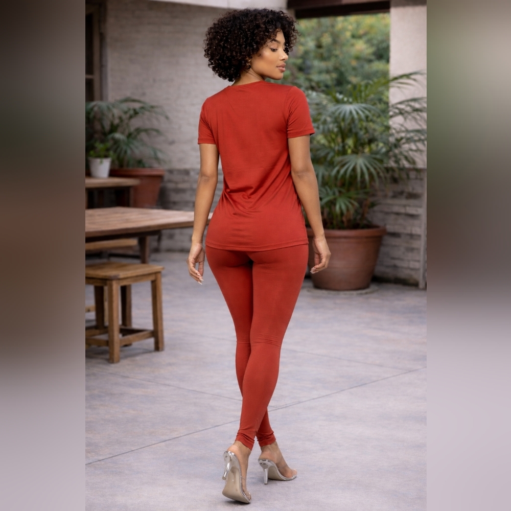 2 Piece Legging Set Rust - Picture 2 of 2